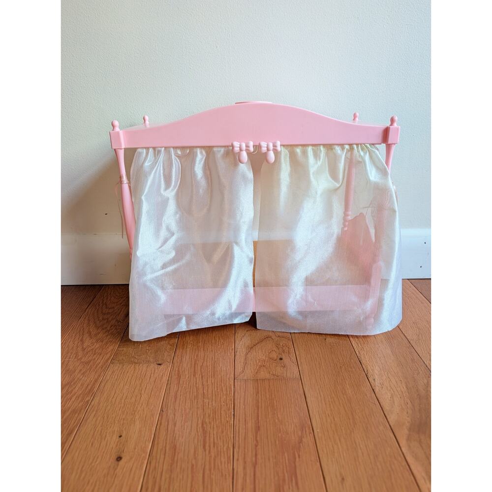 Vtg 1991 Mattel Barbie Starlight Bed Tested Works! Light Frame Mattress Curtains